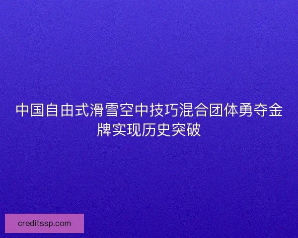 中国自由式滑雪空中技巧混合团体勇夺金牌实现历史突破